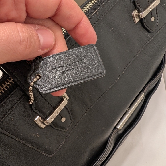 🖤EUC Coach Taylor Bette Genuine Smooth Leather Shoulder Satchel Bag, Black, LG - Picture 15 of 16